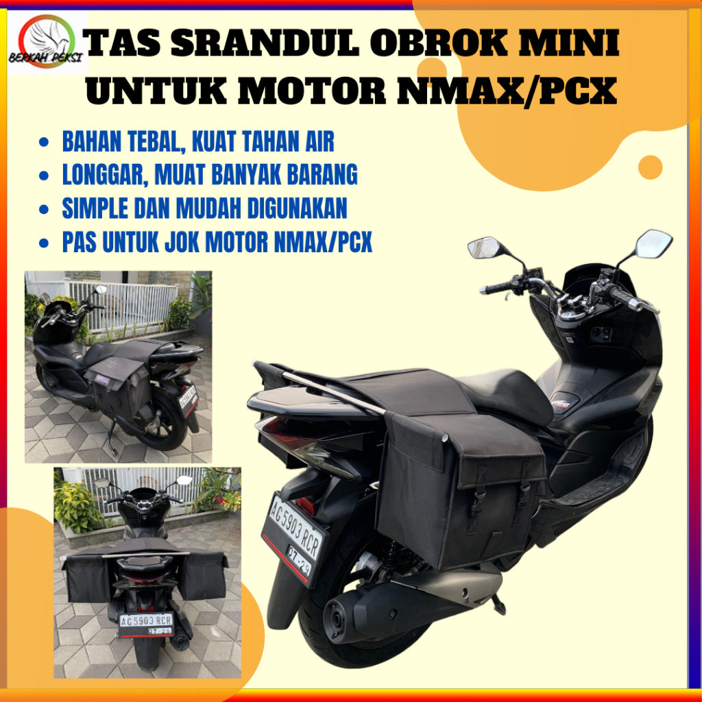 Rejeki.Maju Tas Srandul Obrok Minimalis Untuk Motor Nmax Pcx Aerox Jok 40Cm Ukuran Mini Simple