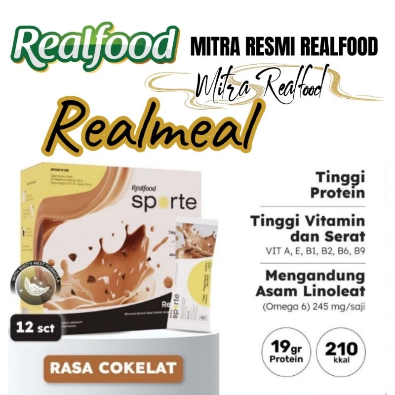 

Realfood Sporte Realmeals Cokelat Sereal Protein 12 Pcs ( Minuman Sereal Sarang Burung Walet )