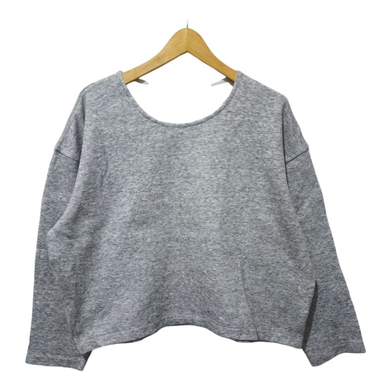 Uniqlo double-face pullover sweatshirt gray women's L