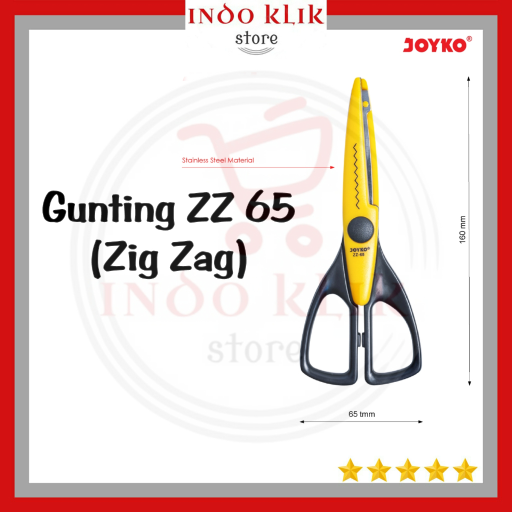 

Gunting Joyko ZZ 65 Dekorasi / Zig Zag Scissors ZZ65 /Gunting Gerigi Tanggung
