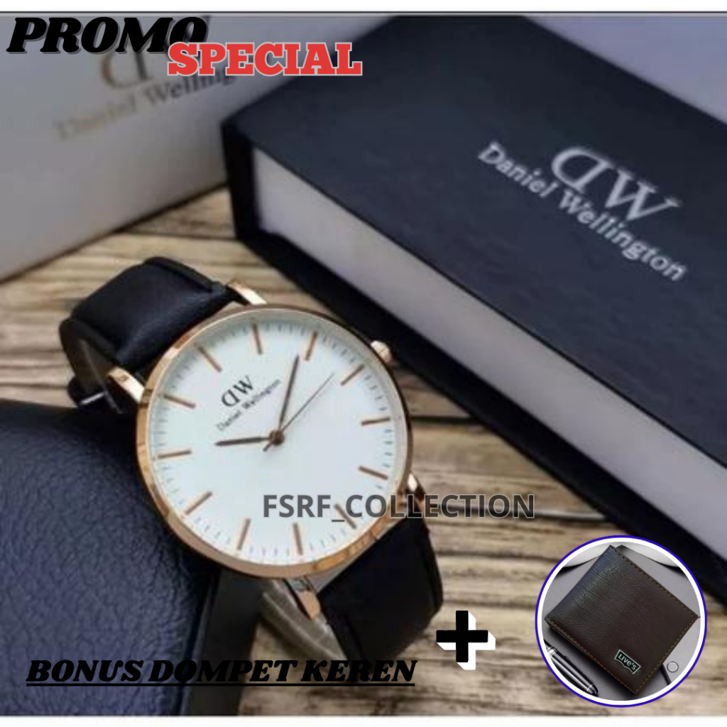 GRATIS DOMPET KEREN - ( BISA COD ) Jam Tangan Pria Dw Original Jam Tangan Anti Air Dw Wanita Origina