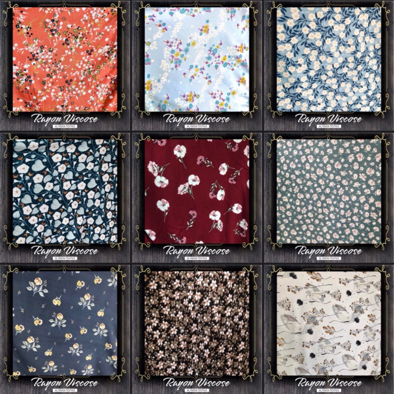 Kain Katun Rayon Viscose | 1/2 Meter | Katun Rayon Lembut Kain Rayon Motif Bahan Katun Rayon Meteran