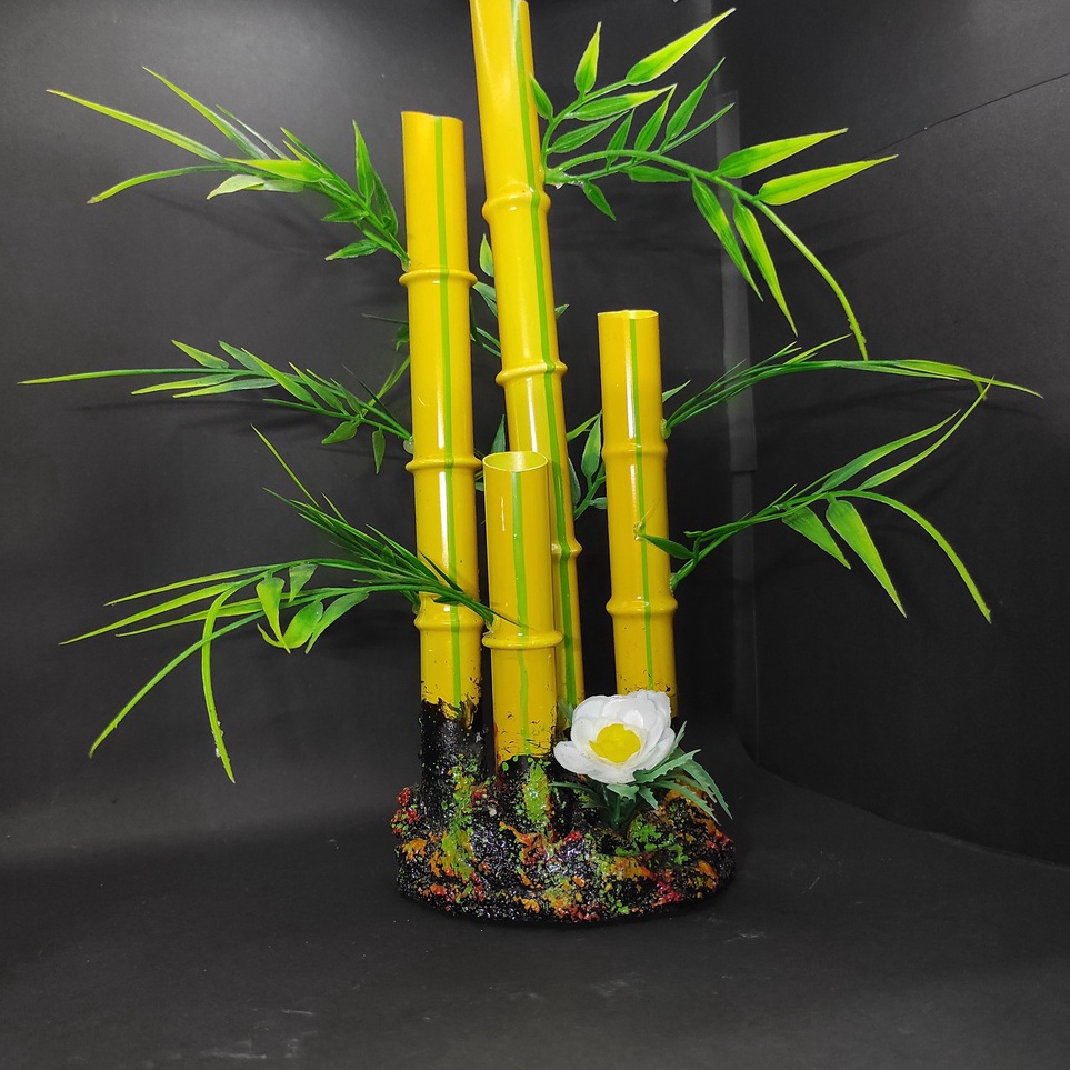 Super Shipping  Hiasan aquarium bambu kuning dekorasi aquarium bambu kuning bambu kuning panjang orn