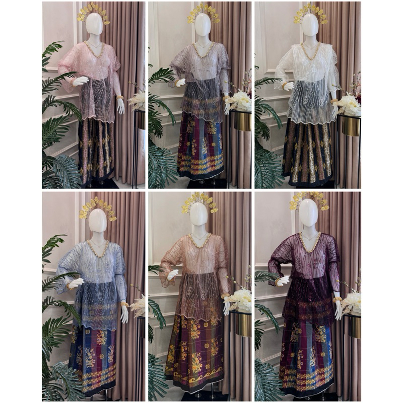 BAJU BODO ALEXA TRADISIONAL MODERN BUGIS MAKASSAR PAYET TILE PREMIUM SPANGLE