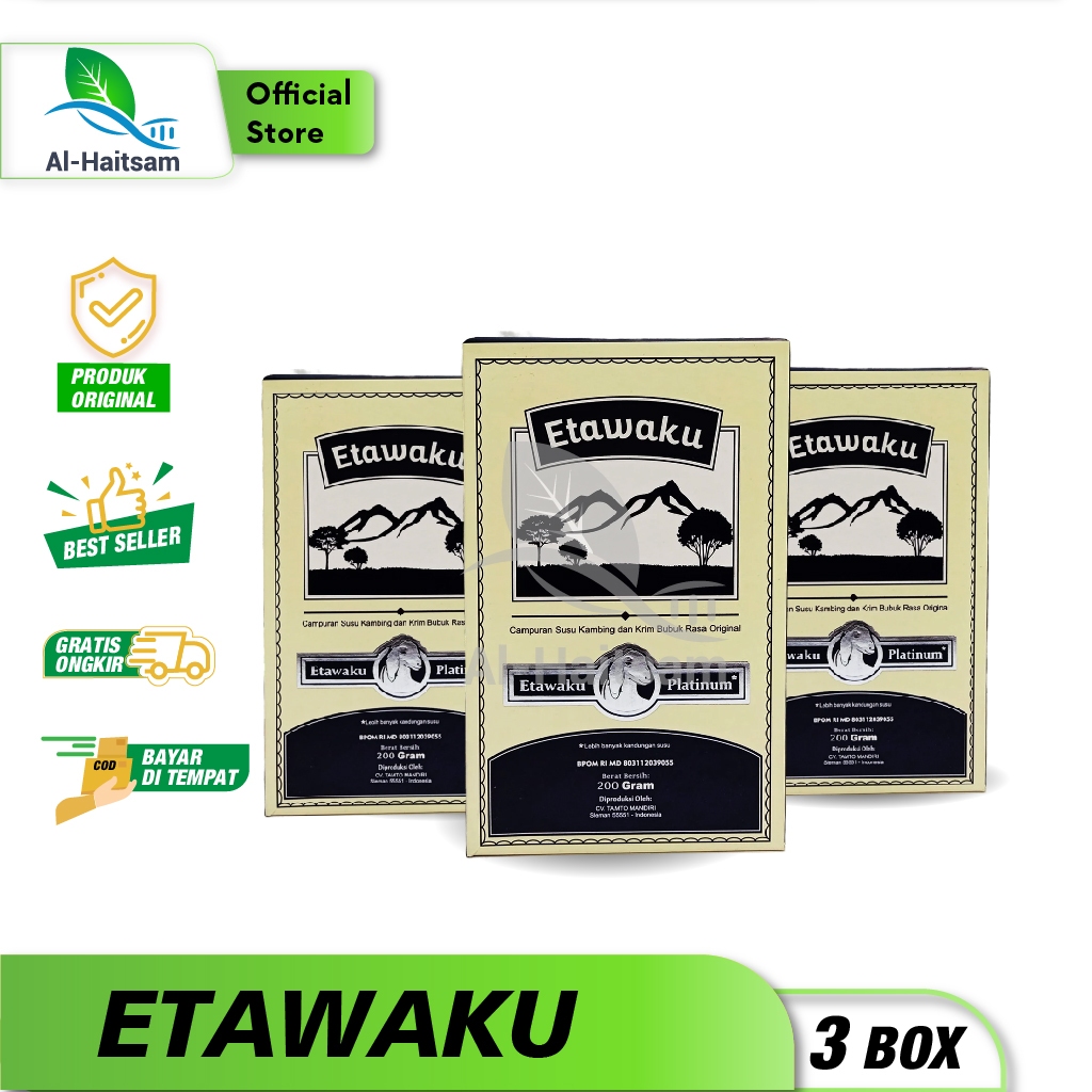

ETAWAKU PLATINUM ASLI ORIGINAL PAKET 3 BOX Susu Kambing Etawa Atasi Masalah Pernapasan Nyeri Sendi dan Tulang