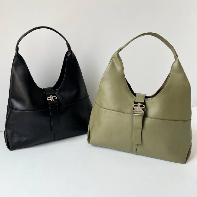 Tas pedro shoulder tote bag bahu hitam hijau