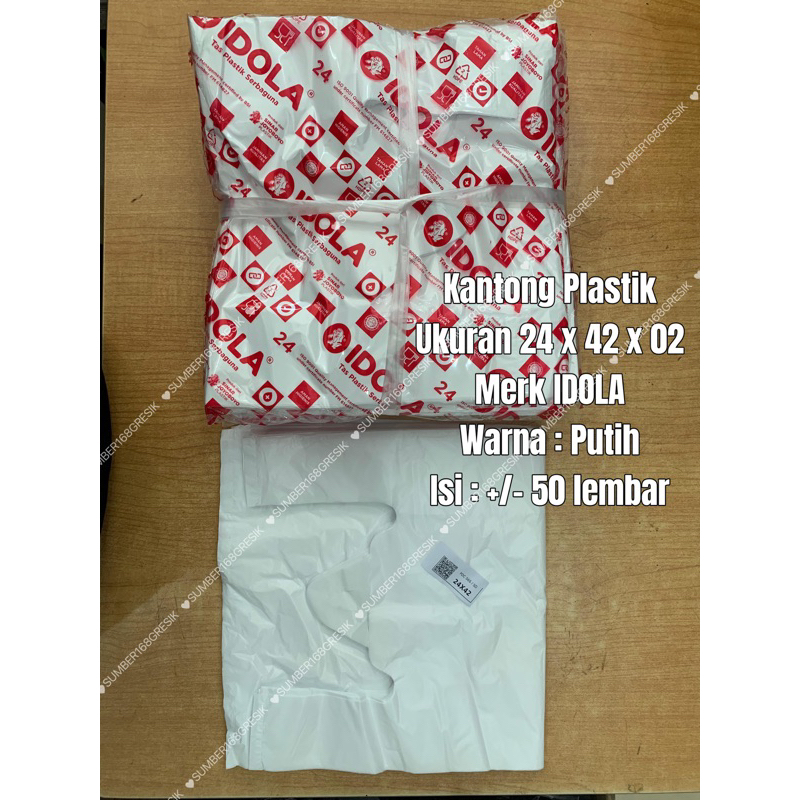 [50pcs] KANTONG PLASTIK 24x42x02 PUTIH PLASMA IDOLA BENING VICTORY  | KRESEK PLASMA 24 PUTIH | KRESE