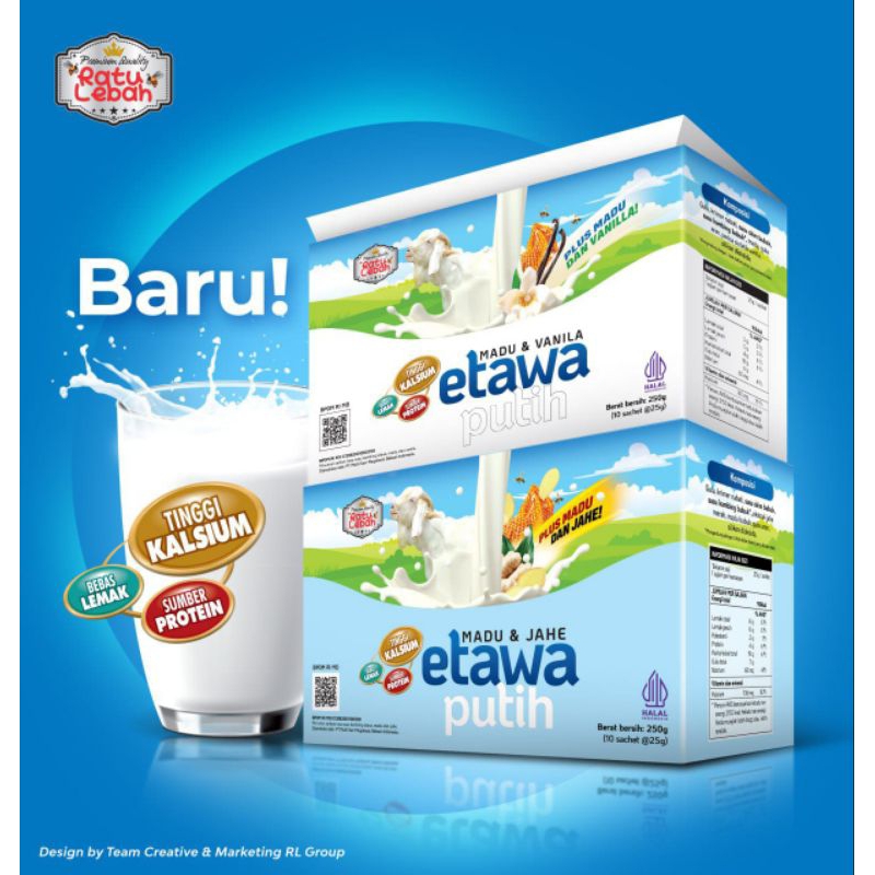 

Susu Kambing Etawa Putih Ratu Lebah Plus Madu & Vanila 1 Box isi 10 Sachet