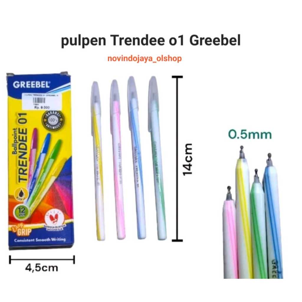 

PULPEN GREEBEL BALLPOINT TRENDEE 01 HITAM 12PCS TERMURAH