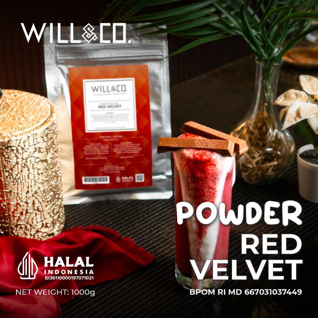 

Bubuk Minuman Red Velvet Powder Premium Will&Co 1Kg