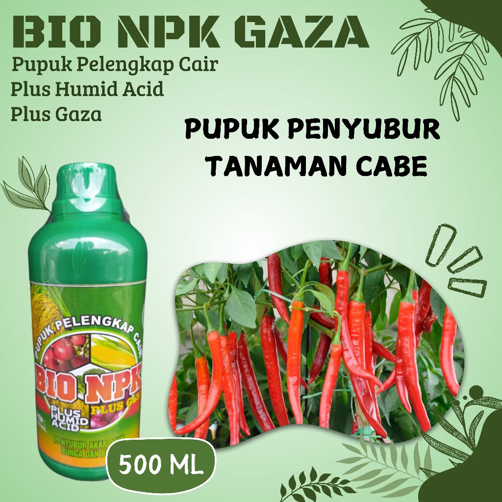 Pupuk NPK Cair untuk Buah Cabe - Pupuk Penyubur Tanaman Cabe Merah - Bio Npk Gaza Pupuk Daun Cabe - 
