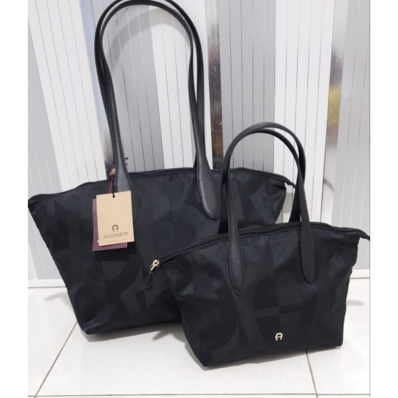 tote bag wanita aigner viaggio nylon tote