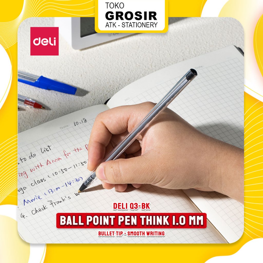 

Ballpoint Pen Deli Q3 / Pulpen Bolpoin 1.0 mm Penulisan Halus EQ3