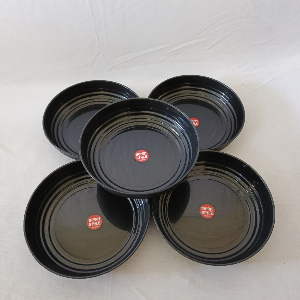 Piring Japan 809 Hitam / Piring Plastik / Piring Japan Style / Piring Cantik Hitam