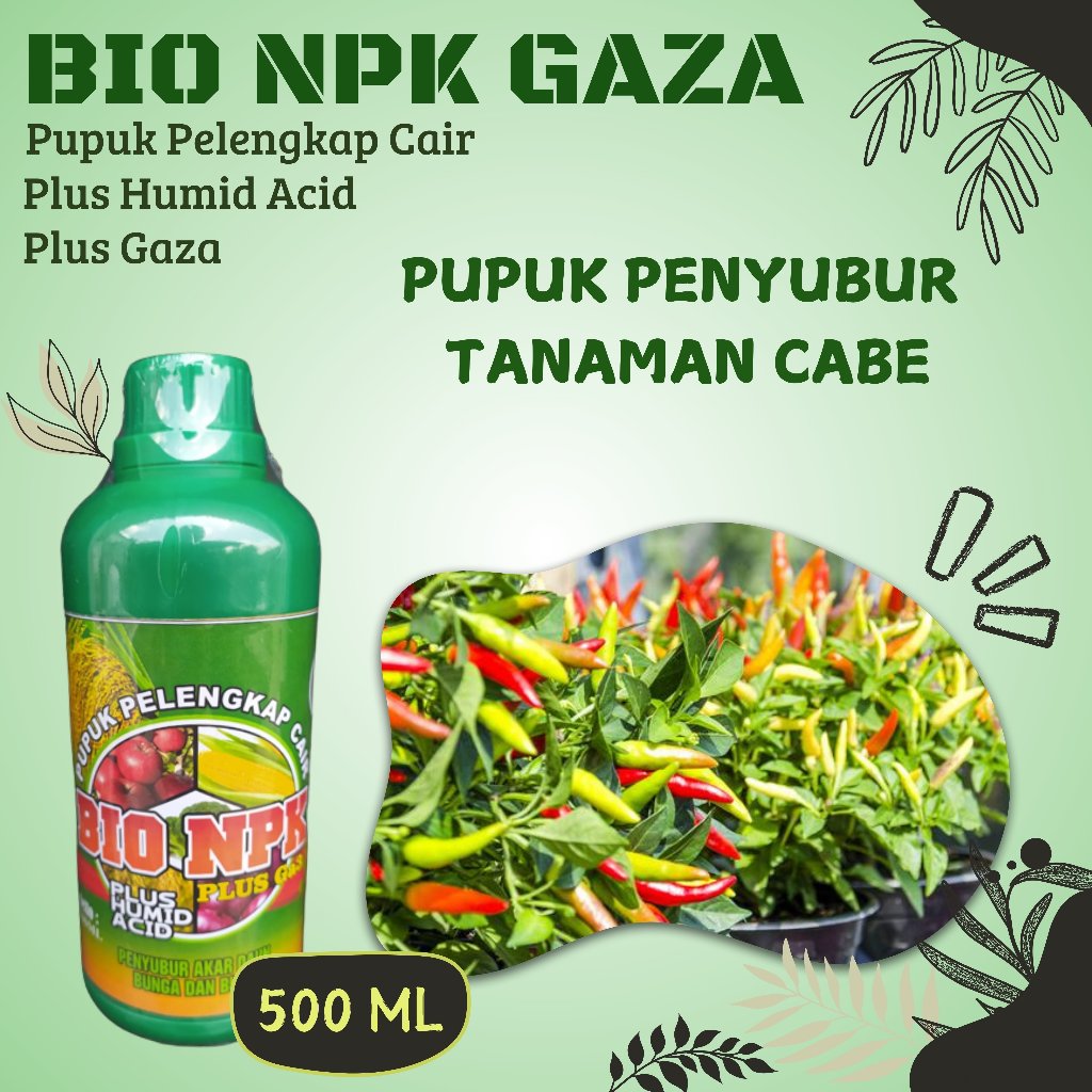 Pupuk Booster Cabe Cepat Berbuah Lebat NPK GAZA is 500 ML Pupuk Pelebat Cabe Rawit Pupuk Pelebat Cab