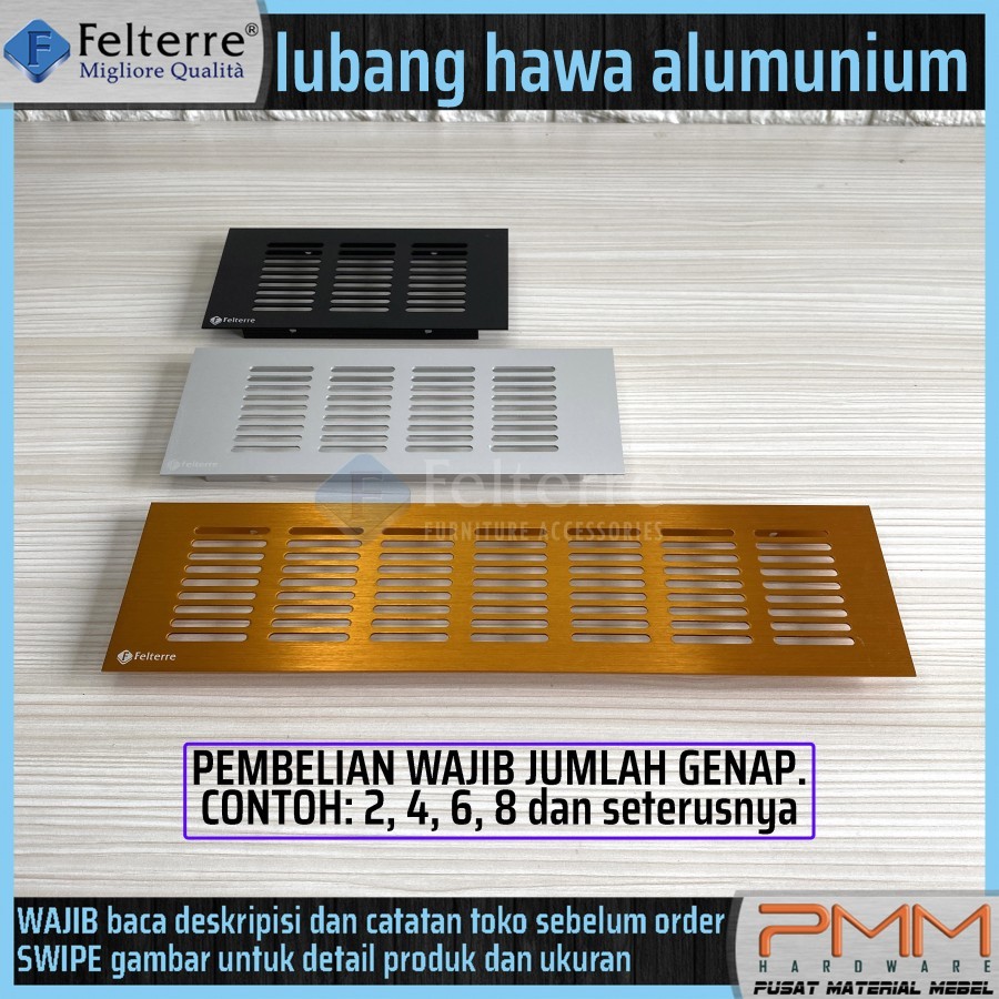 lubang hawa aluminium kotak FELTERRE | ventilator lemari kitchen