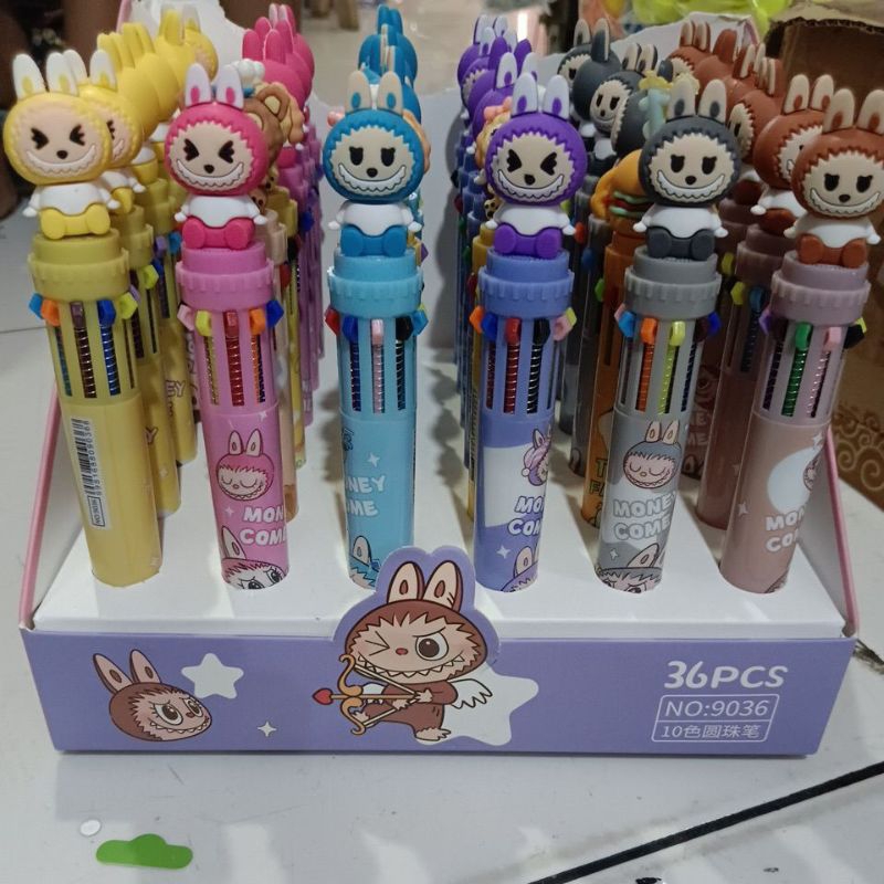 

Pulpen karakter labubu 10 warna tinta