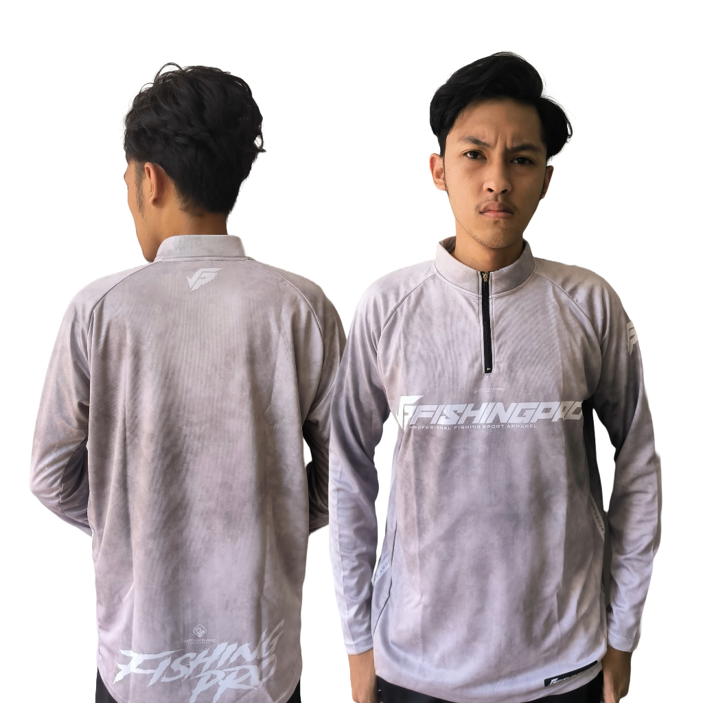 Jersey Baju Mancing FishingPro abu smoke white Part 130 | Anti UV Printing