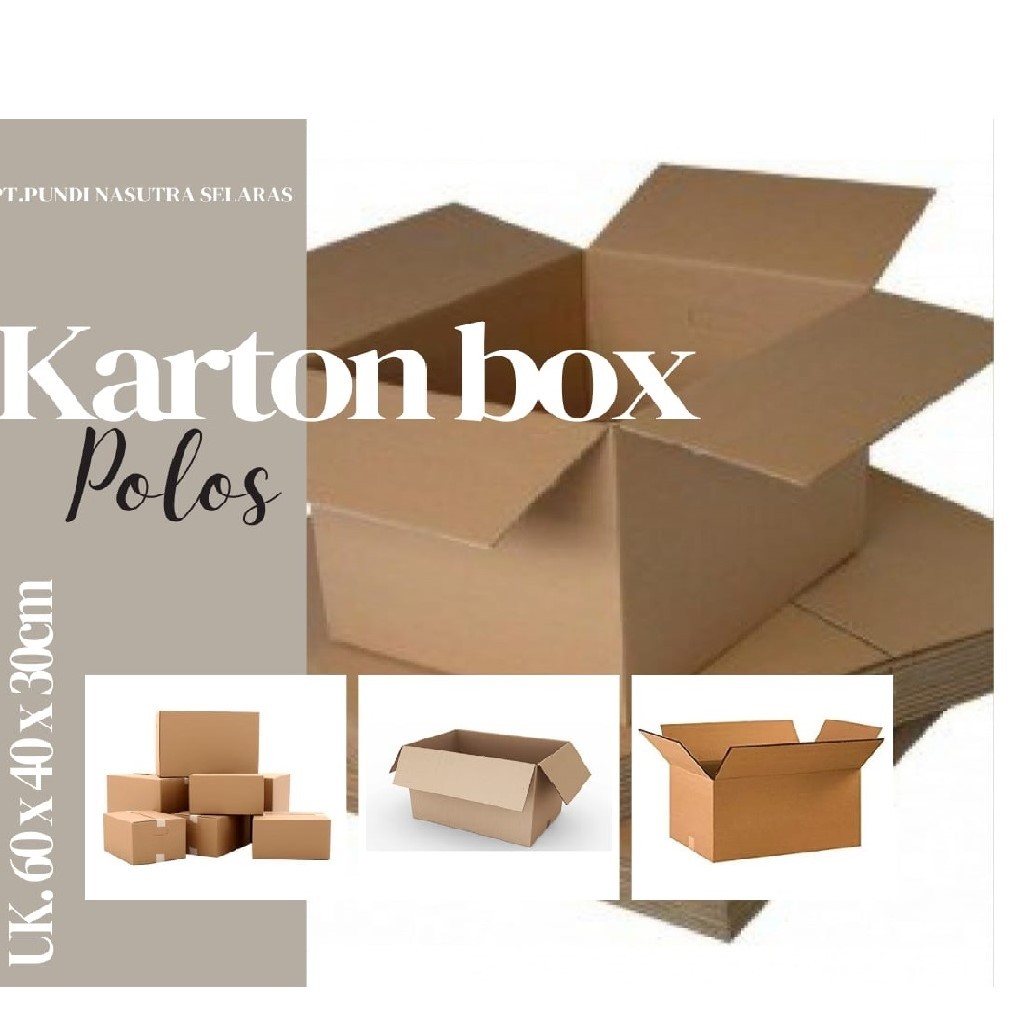 

KARTON BOX POLOS UKURAN 60 X 40 X 30CM /10LEMBAR