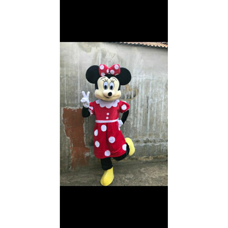 kostum badut karakter (mickey mouse)