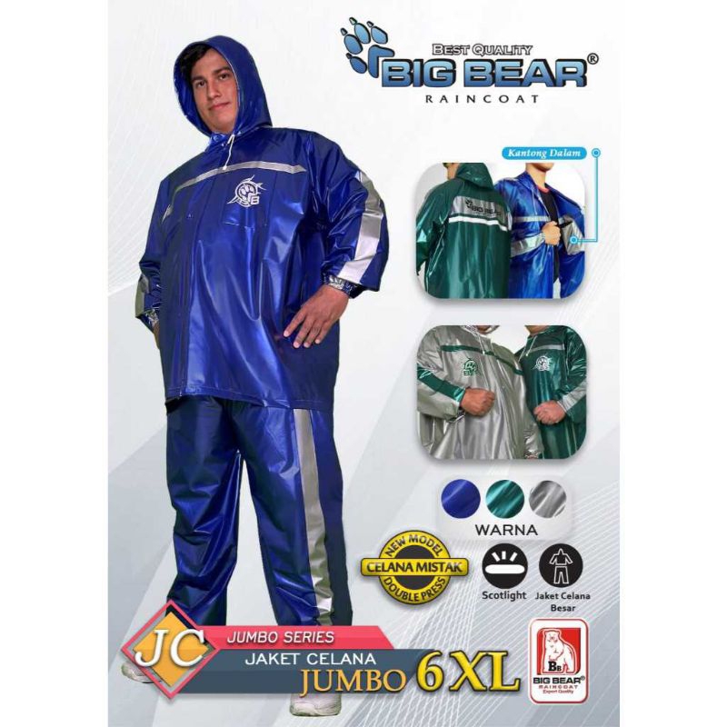 Jas Hujan Jumbo Jas Hujan Besar Jas Hujan TEBAL LENTUR ELASTIS Jas Hujan Ukuran Super Besar Jumbo Ja