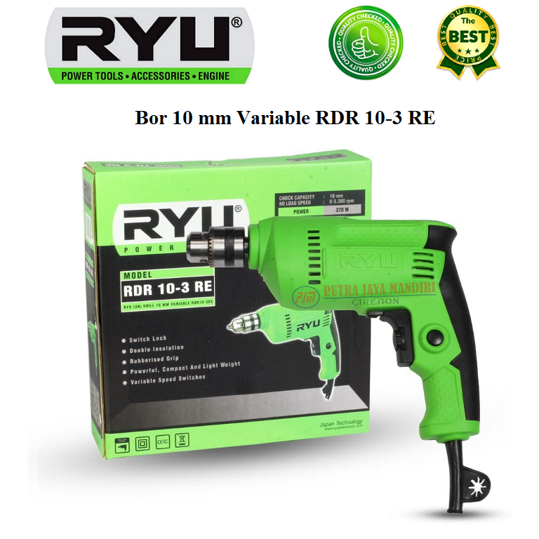 Mesin Bor RYU 10mm RDR 10-3RE Impact Drill RYU 10mm Original RYU TEKIRO