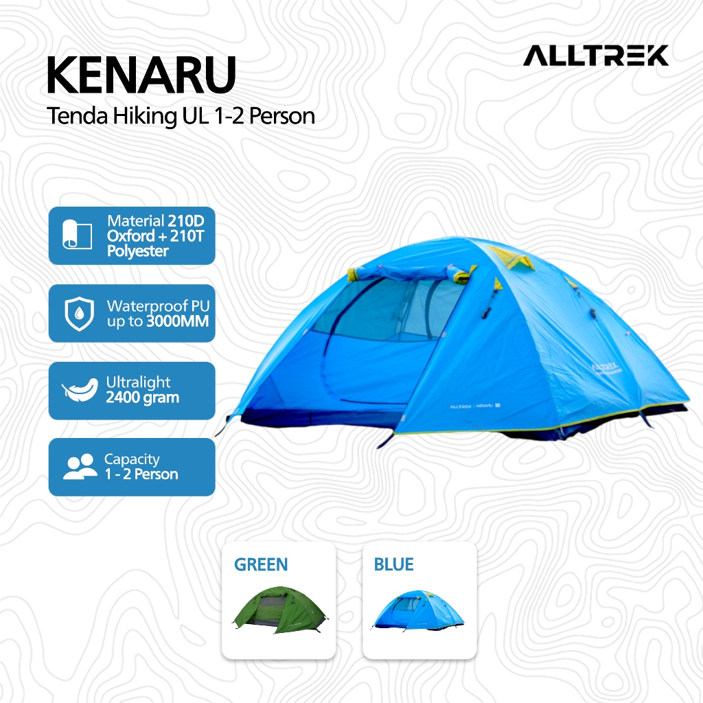 ALLTREK Tenda Hiking Ultralight KENARU 1-2 Person Camping Tent Double Layer