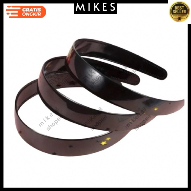 (Bando Lebar Hitam) Bando Korea Polos Pria Wanita Bando Plastik Dewasa unik