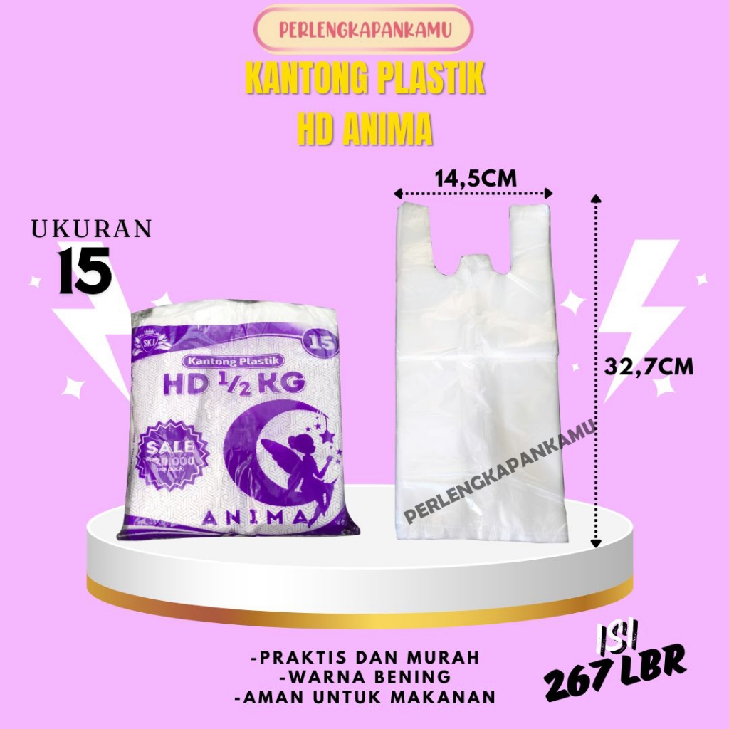 Kantong Kresek Bening HD Plastik 500 gram Kantong Plastik Makanan Transparan Bening