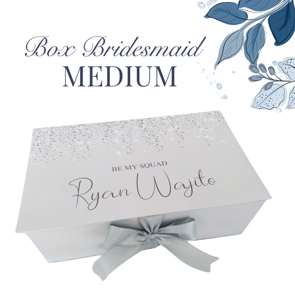 

Box Bridesmaid Bestmen TIPE BUKU PITA MEDIUM Hardbox Laminasi Doff Min order 3 pcs
