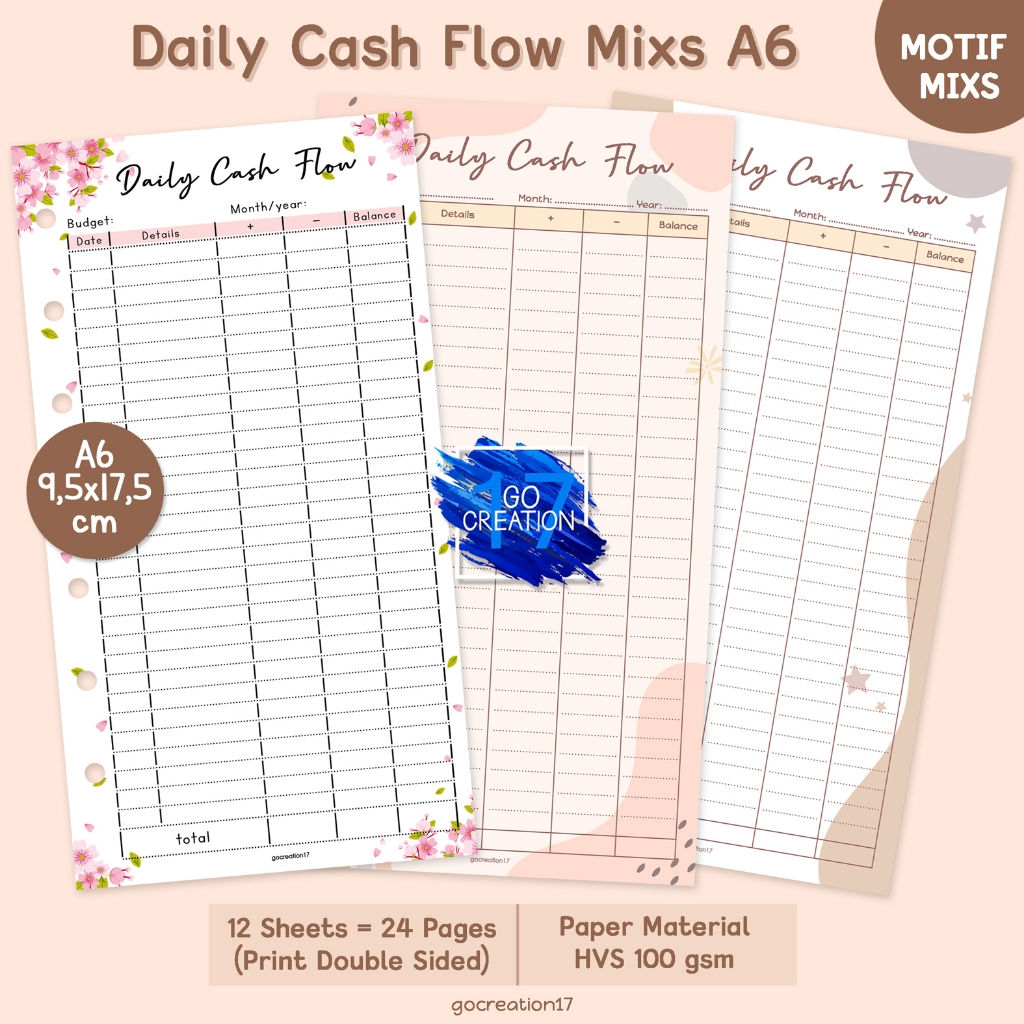

Buku Planner Kertas Binder Daily Cash Flow Kas Harian Premium A6
