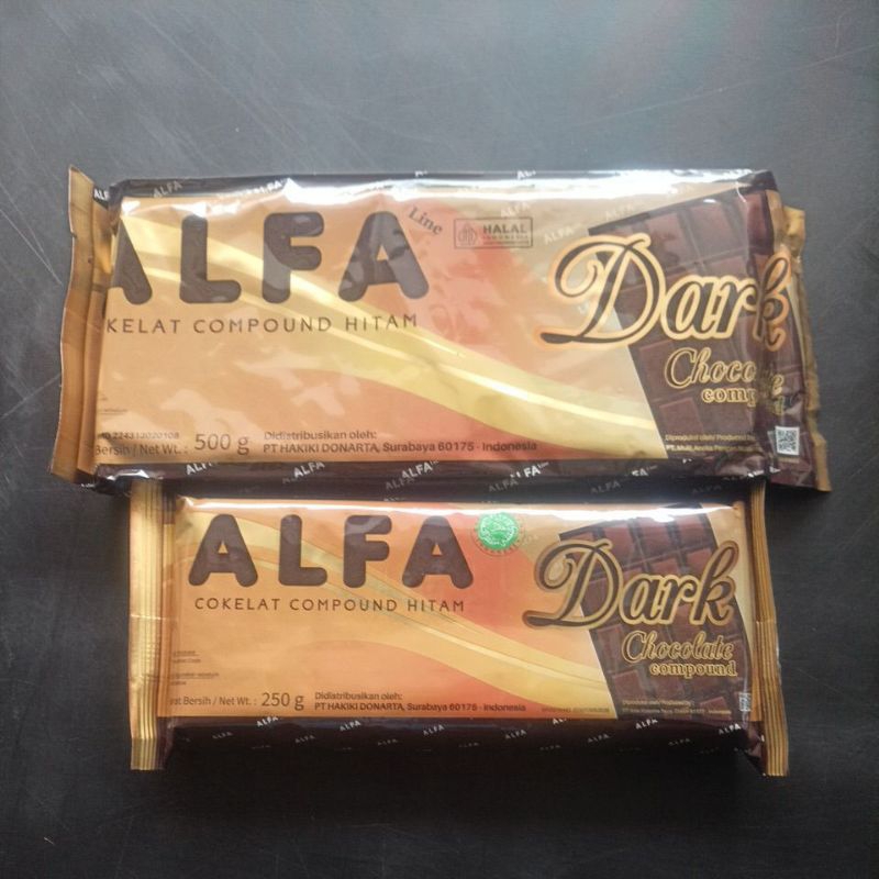 

Alfa Dark Chocolate Compound 250 gr / 500 gr / Coklat Batangan / Cokelat / Bar