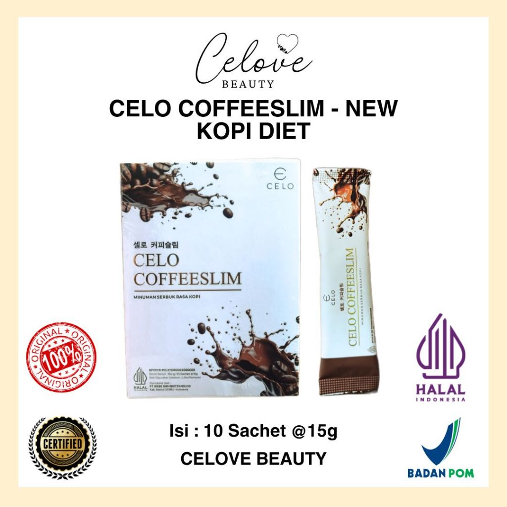 [ READY STOCK ] CELO COFFEESLIM COFFEE SLIMMING KOPI DIET NEW FORMULA II CELOVE BEAUTY murah