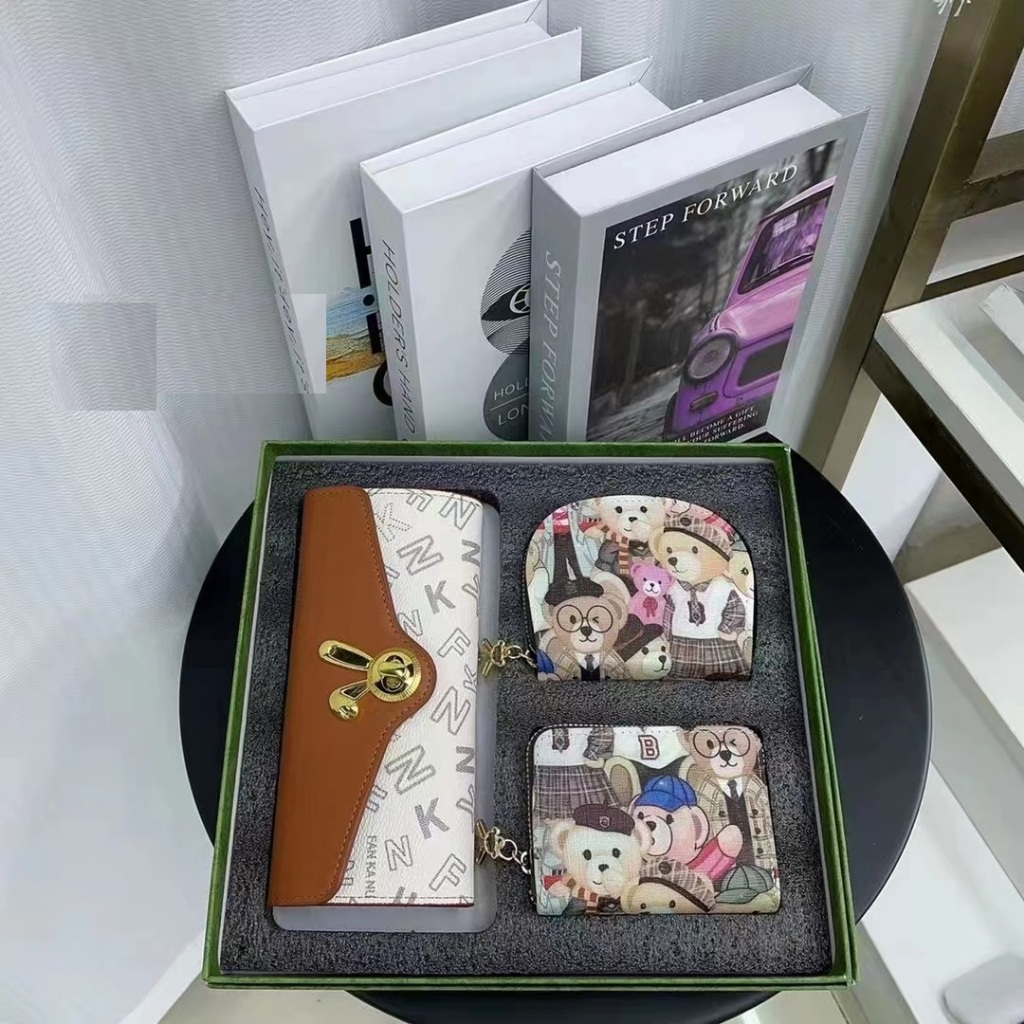 ZC 3040 RISCE DOMPET 3IN1 PANJANG PENDEK MOTIF BEAR IMPORT WANITA CEWEK PEREMPUAN JAKARTA BATAM