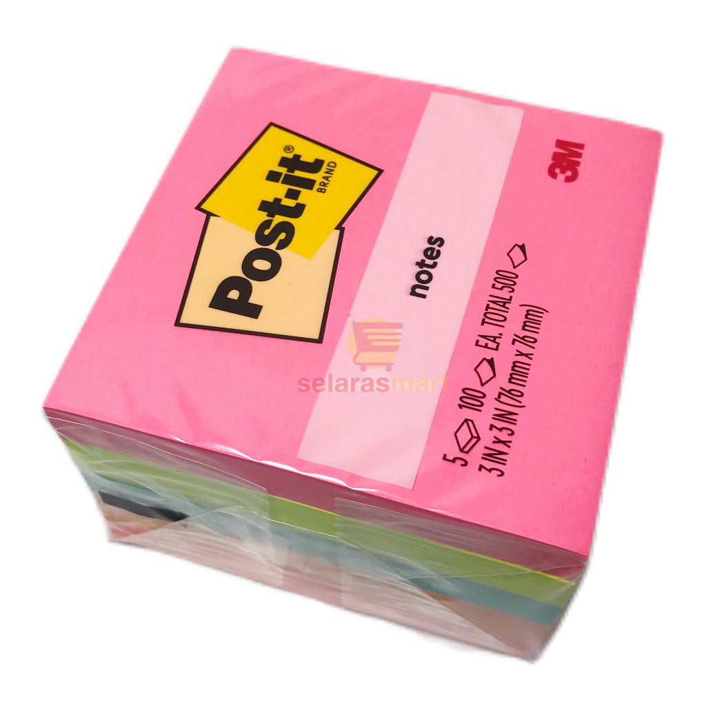 

3M - Post It Sticky Notes 654-5AN Memo Mix 5 Warna - Pack