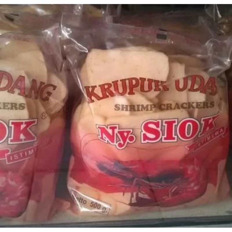 

udang oval ny Siok / krupuk udang mentah ny siok oval 500gr