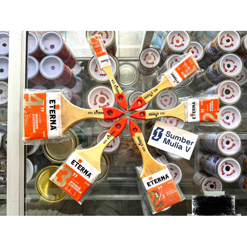 

Kuas Eterna Merah Ori & Halus tipe 633 pegangan kayu lebih kuat