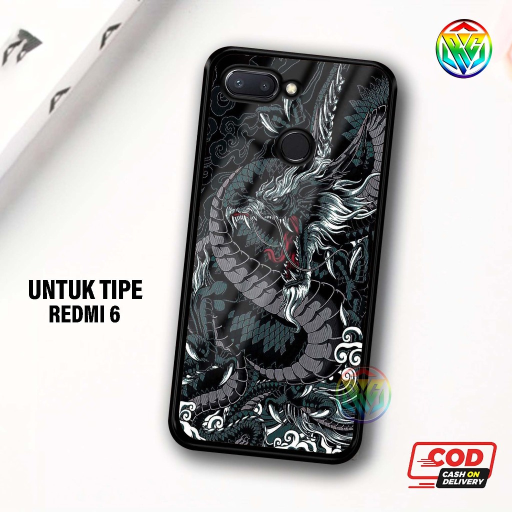Real Case Xiomi Redmi 6 Terbaru Case kilau - New Case Glossy casing Hp Xiomi Redmi 6 [Motif NAGA] - 