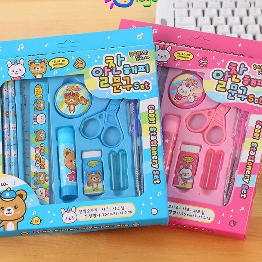 

READY STOK CRA26 Alat Tulis Set 8in1 Karakter Stationery Kids Paket Alat Tulis Anak TK Set School Supplies for Child Writing Gift Eraser Ruler