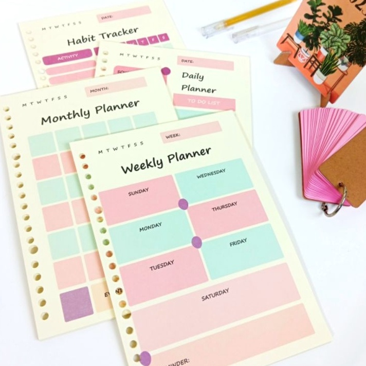 

BIG DISCOUNT LOOSELEAF DAILY PLANNER WEEKLY PLANNER MONTHLY PLANNER HABIT TRACKER by TOOKE