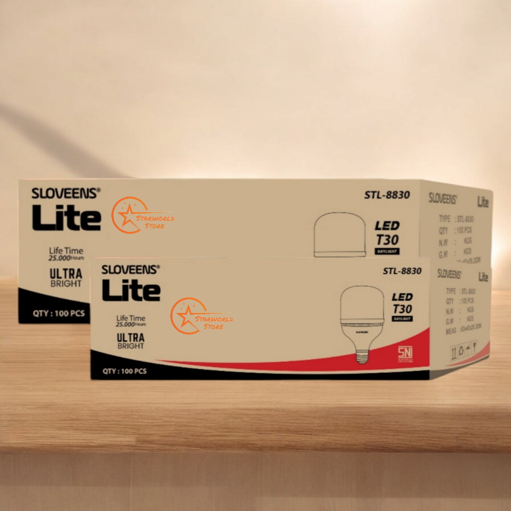 Paket Grosir 2 DUS SLOVEENS Lite Lampu Bohlam LED 30 Watt - ( 200 PCS )