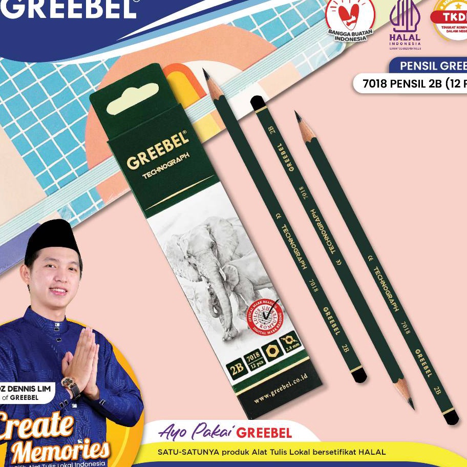 

HARGA SPESIAL GREEBEL Pensil Kayu 2B 718 Isi 12 Pcs Pensil Tulis Grafit Graphite Pensil Ujian Sekolah Pensil Gambar