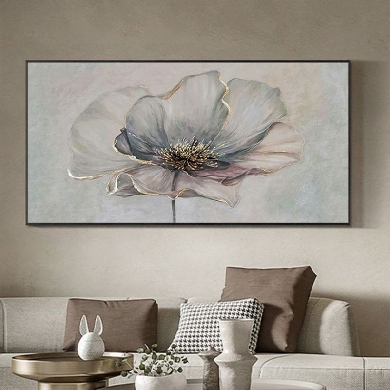 Lukisan bunga mawar mekar lukisan asli tangan lukisan Dinding Hiasan Dinding Dekorasi Dinding