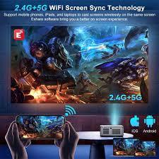 GOOJODOQ Wifi 4k Proyektor Full HD 1080p 15500 LM Suporta Android Sincronizando a Tela do Smartphone