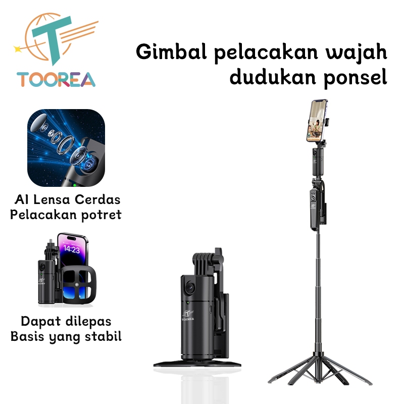 eatbull - TOOREA Auto Face Tracking Gimbal Stabilizer Handphone Stabilizer 360 Pelacakan Wajah