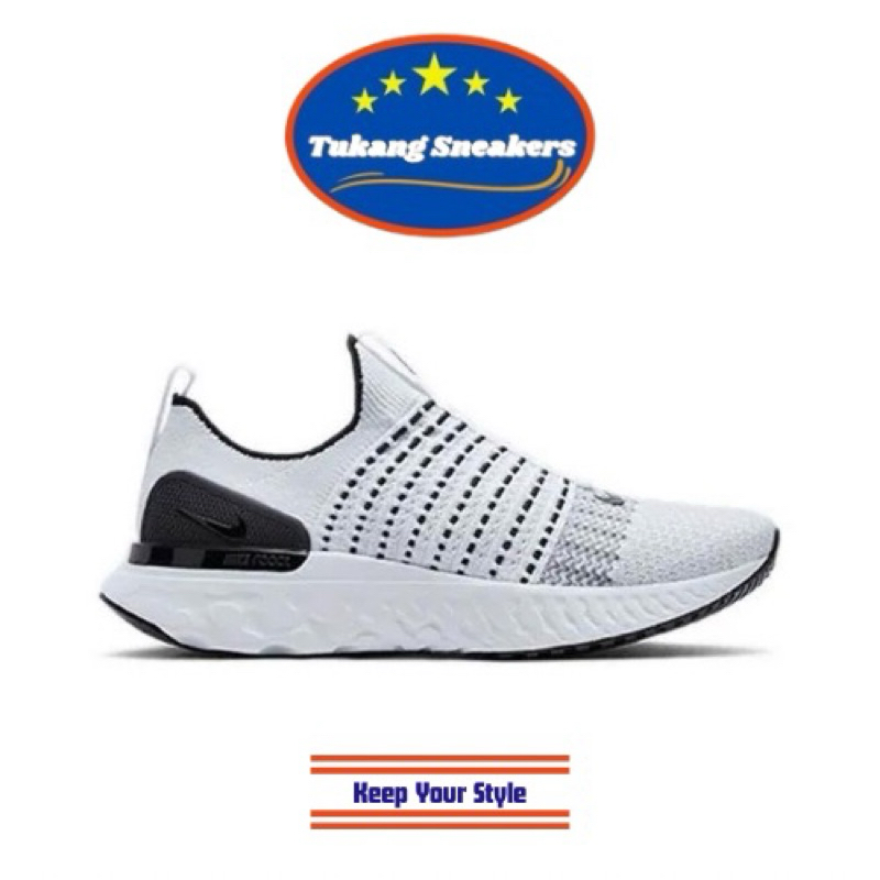 Sepatu Lari Pria Nike React Phantom Run Flyknit 2 White NIKCJ0277100