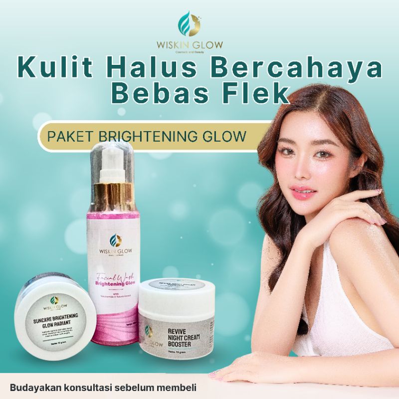 (bisa COD) PAKET BRIGHTENING/FLEK/MELASMA WISKIN GLOW