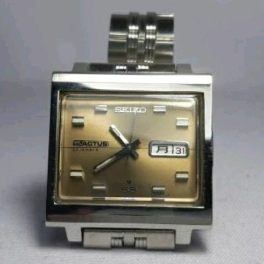 Seiko 5 Actus SS Automatic Square Light Brown Dial JDM Vintage Watch Limited Edition Very Super Rare