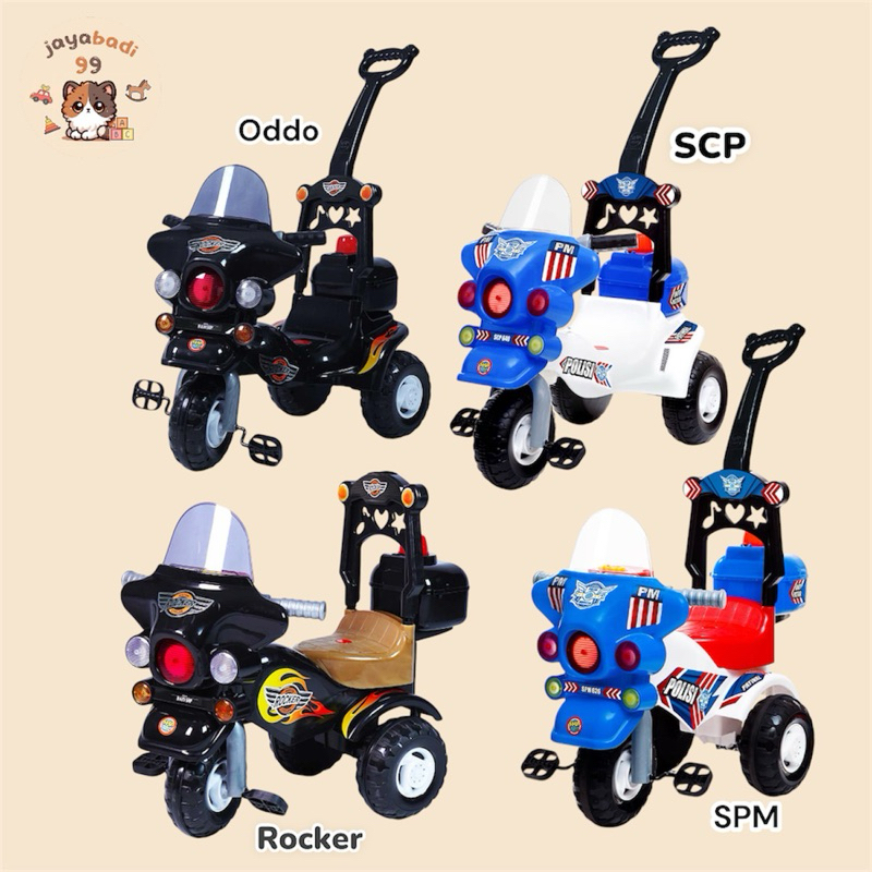 Sepeda anak roda tiga harley SHP TOYS rocker scp odo spm mainan anak tricycleSepeda anak roda tiga h