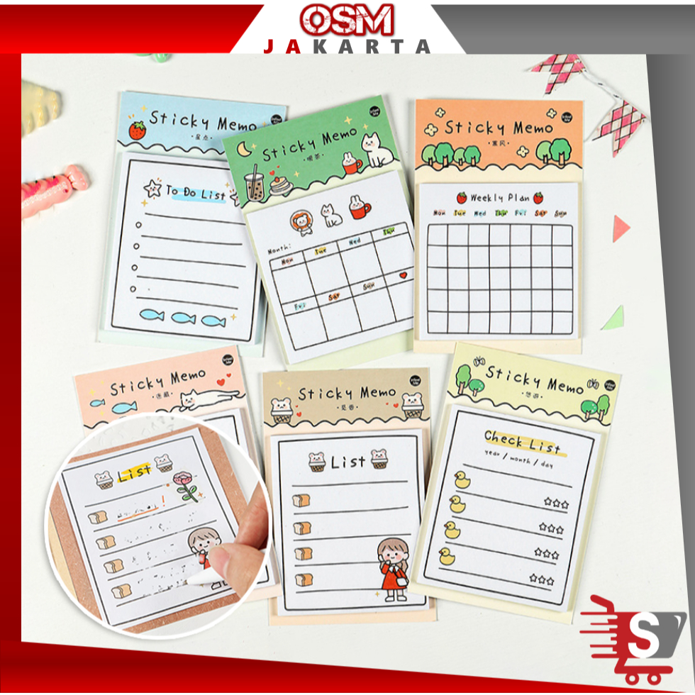 

OSM JKT S6381 Sticky Notes Aesthetic / 30 Lembar Sticky Memo Pad / Sticky Planner Notes To Do List / Note Alat Tulis Sekolah Unik